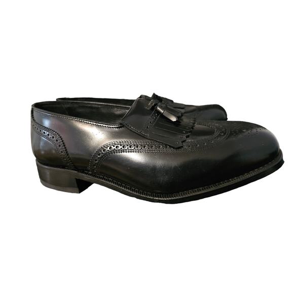 Florsheim Lexington Black Leather Kiltie Loafer Size 9 1/2 - Picture 6 of 9